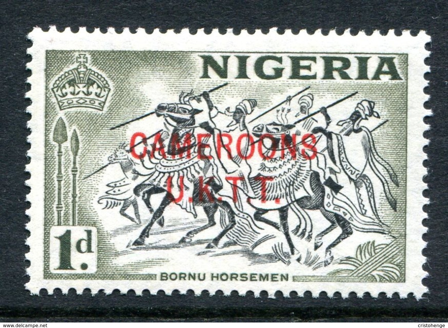 Cameroon 1960-61 Nigeria Overprints - 1d Horsemen LHM (SG T2) - Camerun (1960-...)