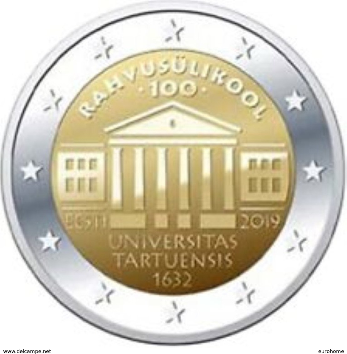 Estland  2019     2 Euro Commemo 100 Jaar Universiteit Van Tartu   UNC Uit De Rol  UNC Du Rouleaux  !! - Estonia