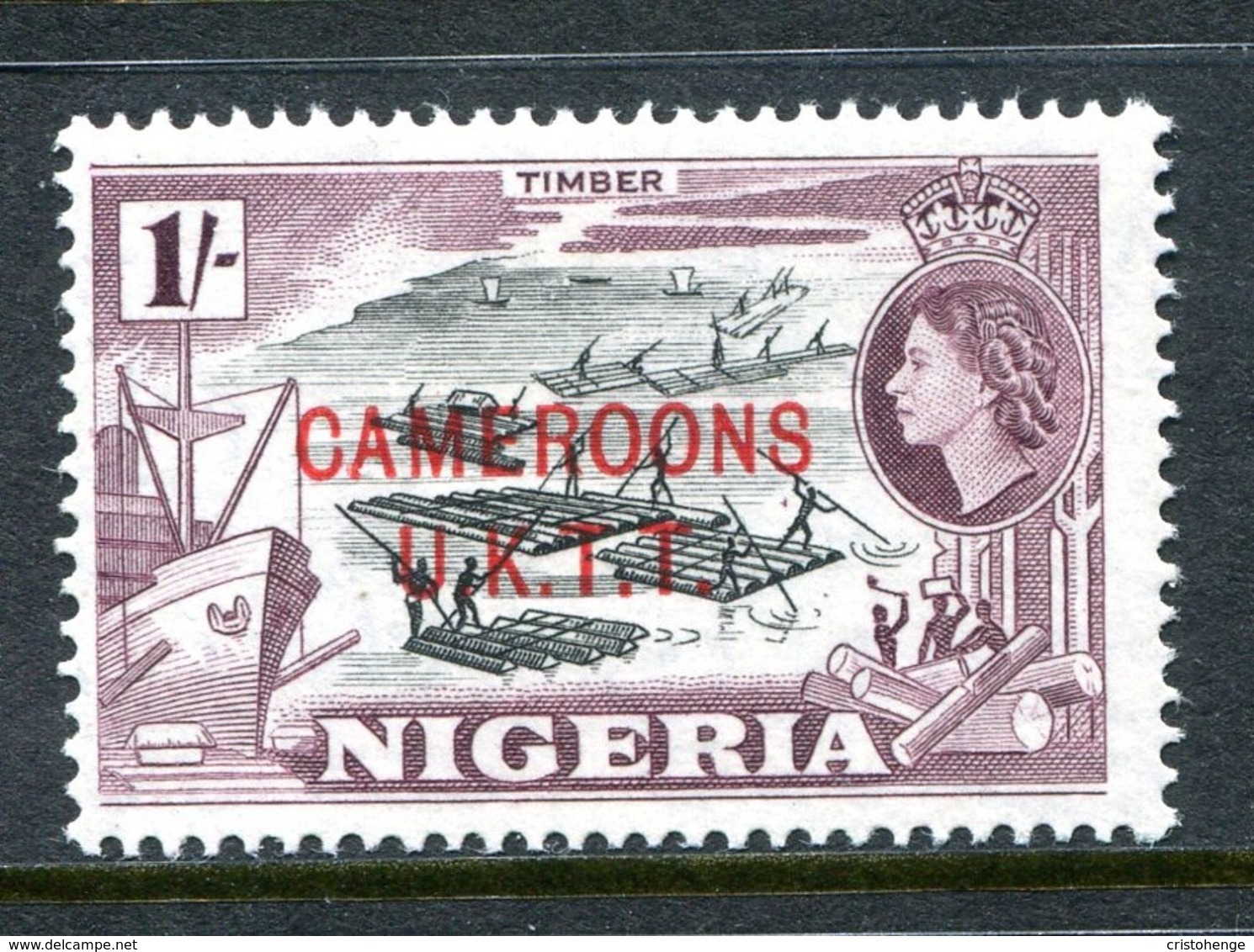 Cameroon 1960-61 Nigeria Overprints - 1/- Timber MNH (SG T8) - Camerun (1960-...)