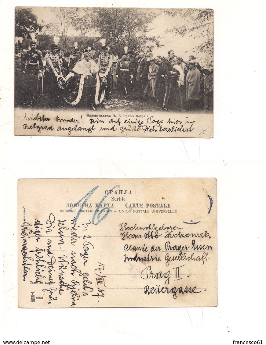 FB53 POSTCARD Serbia Case Reali Regnanti 1907 - Serbien