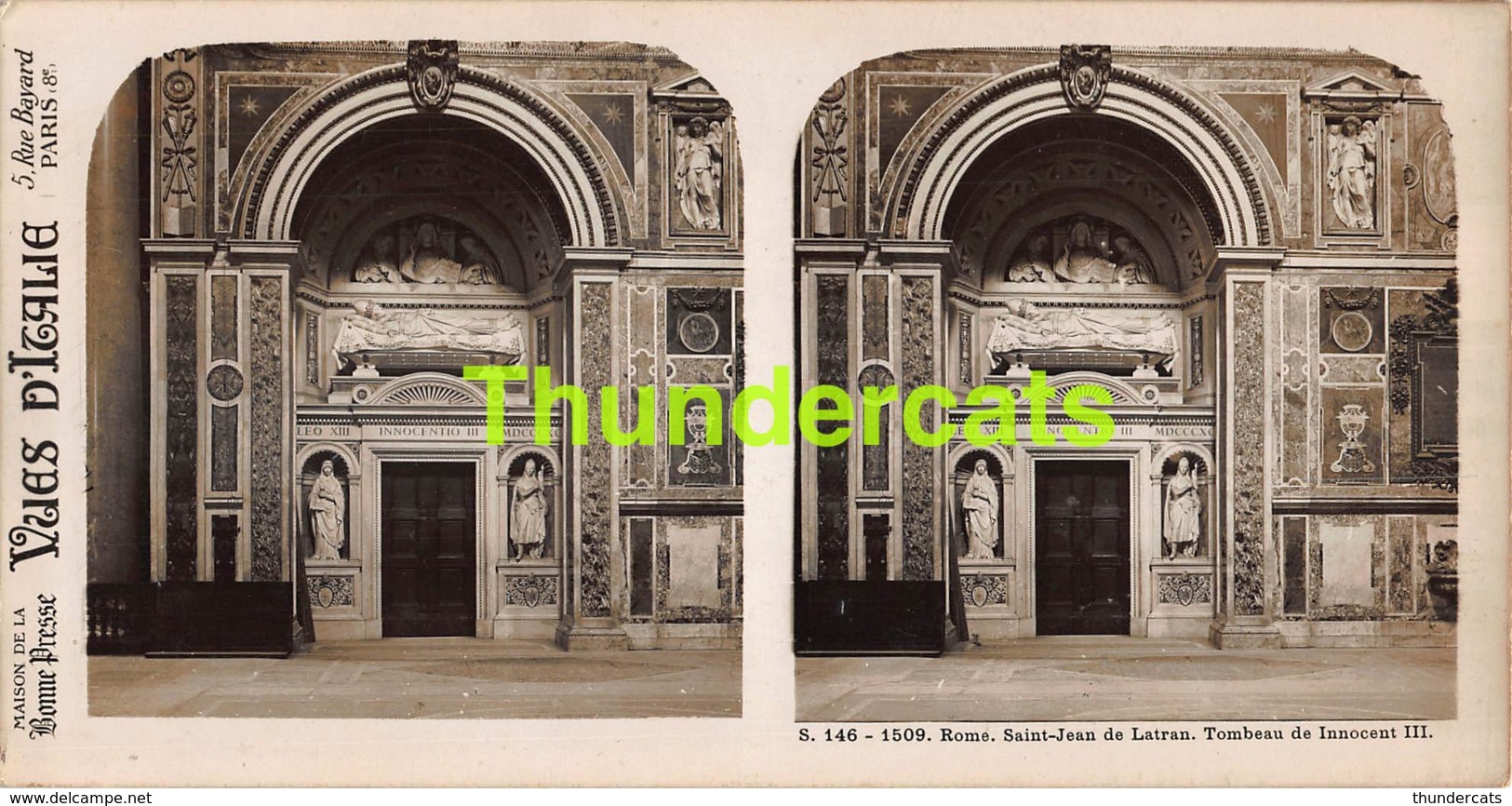 ANCIENNE PHOTO STEREOSCOPIQUE STEREOVIEW FOTO STEREO VUES D'ITALIA - ROME PLACE  BASILIQUE SAINT JEAN DE LATRAN - Stereo-Photographie