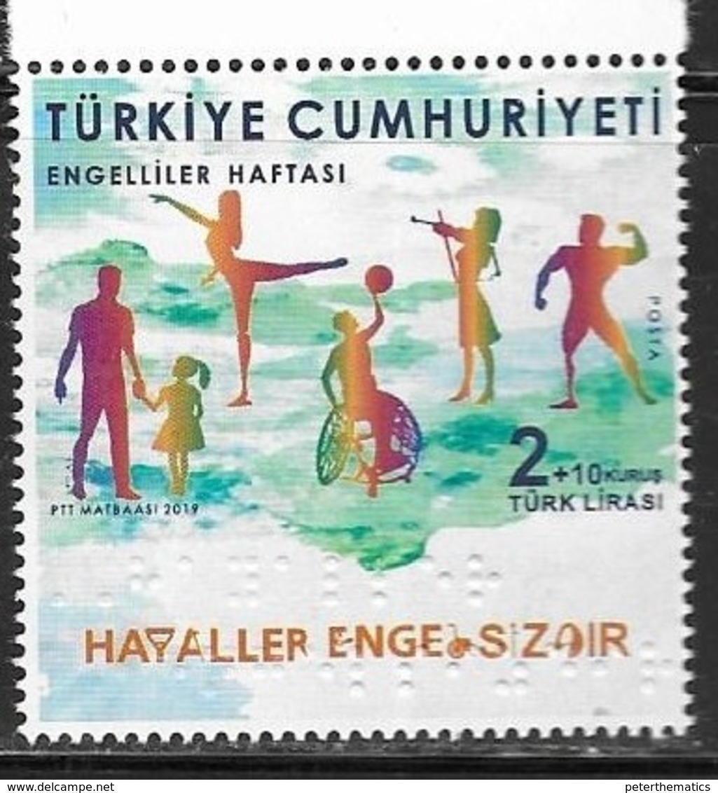 TURKEY, 2019, MNH, WEEK OF PEOPLE WITH DISABILITIES, SPORTS, MUSIC,1v - Handicaps