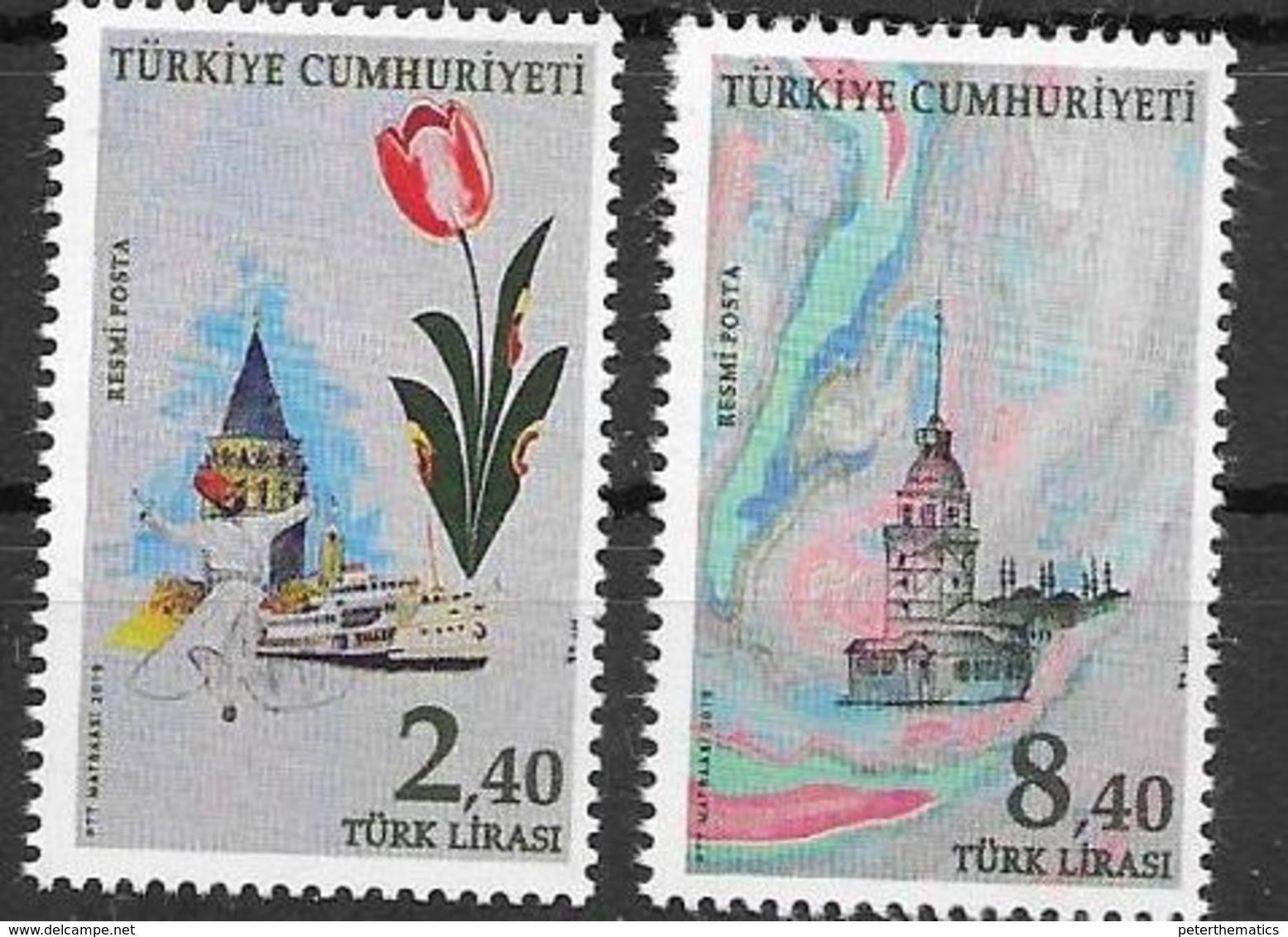 TURKEY, 2019, MNH, OFFICIALS, SHIPS, COSTUMES, DANCES, FLOWERS, 2v - Ships