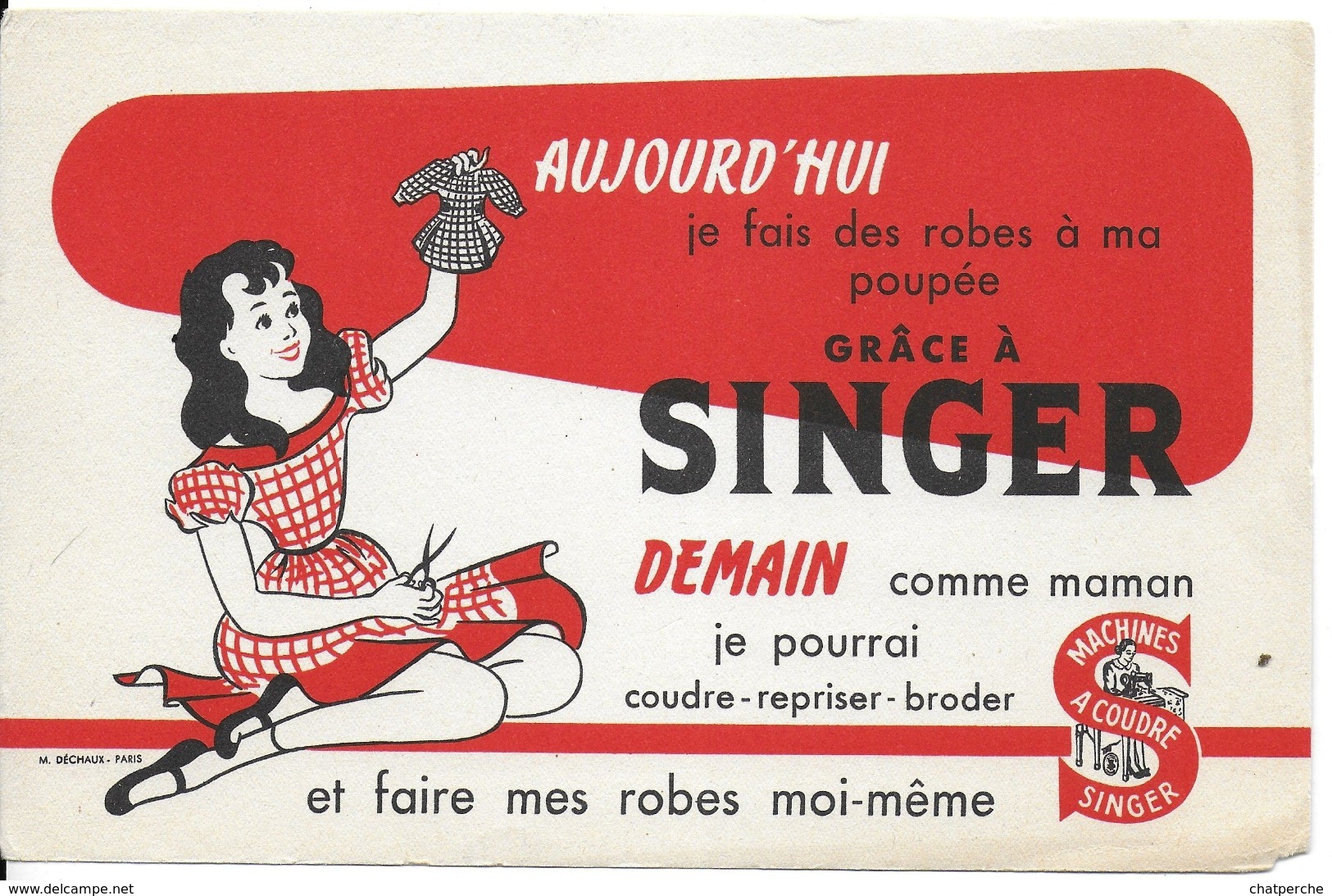 BUVARD BLOTTING PAPER MACHINES A COUDRE SINGER ROBES POUPÉE FILLETTE - Autres & Non Classés