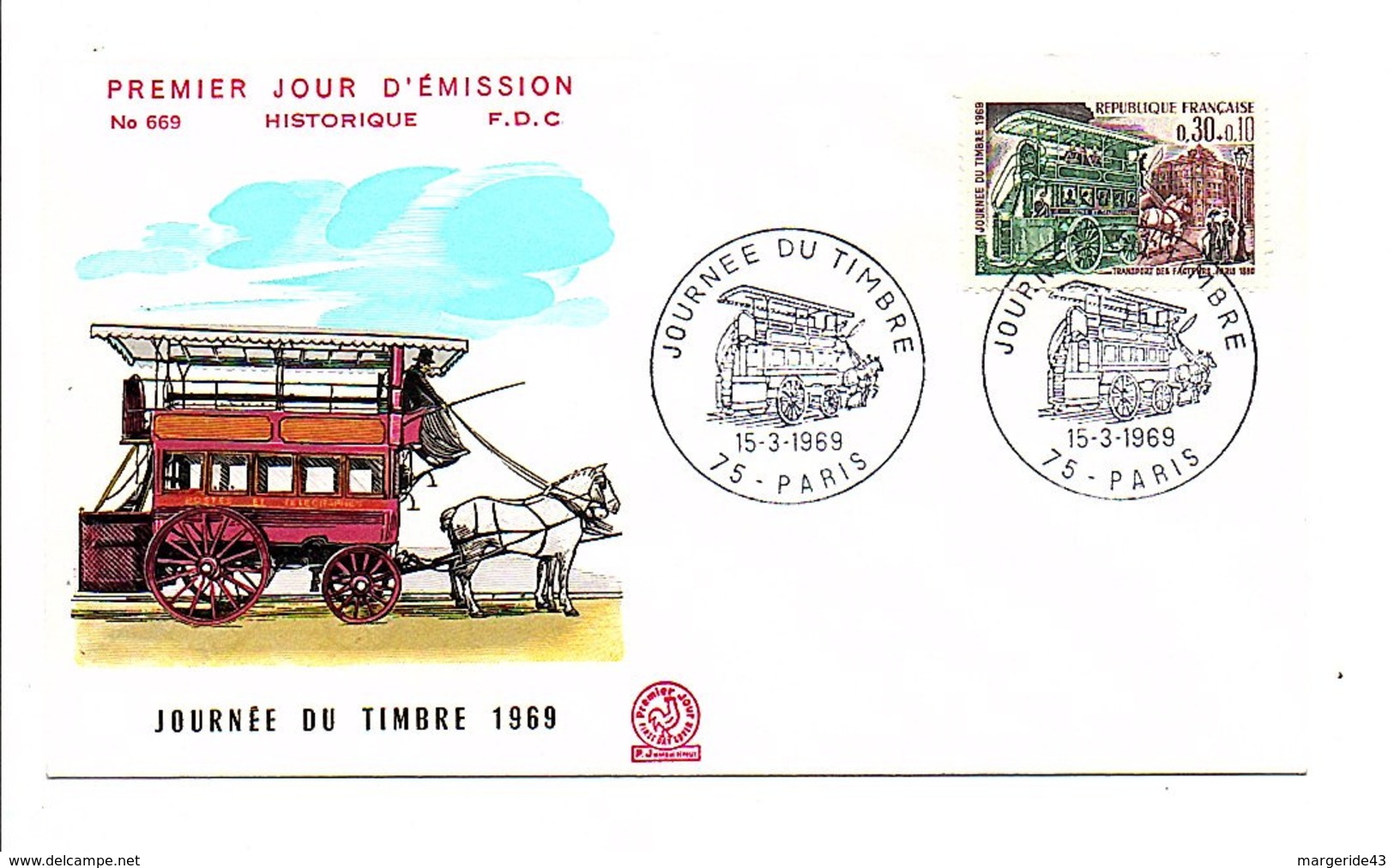 FDC 1969 JOURNEE DU TIMBRE - 1960-1969