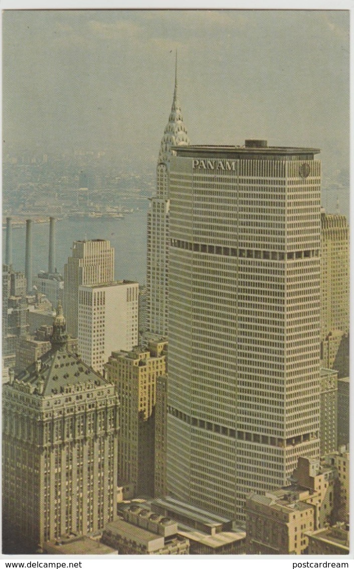 Pan American Airlines Building Chrysler NYC New York City Postcard - Transportmiddelen