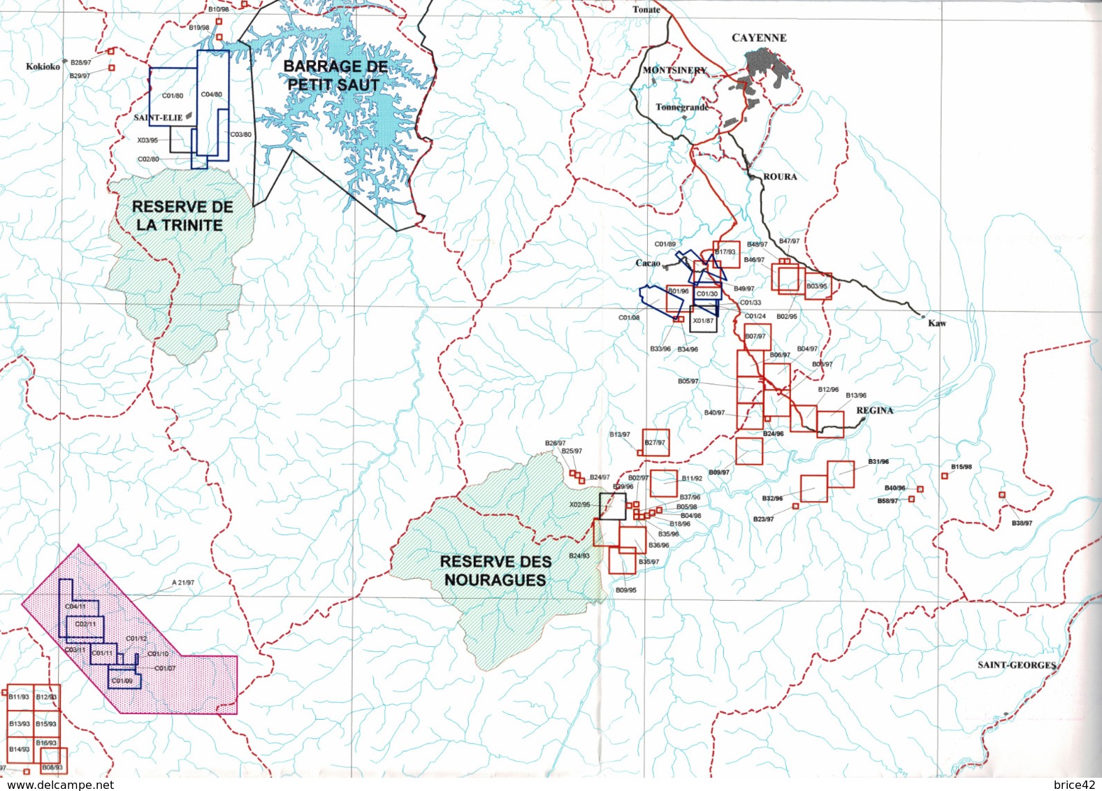 Mines, Mine : (973) Guyane - Titres Miniers Attribués Du Département De Guyane - Altri & Non Classificati