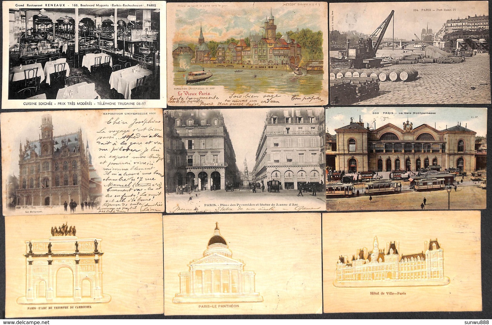 Paris - Lot Sélectionné 79 Cartes (animée, Colorisée, Précurseur, Gaufrée,...petit Prix, Voir Scans) - 5 - 99 Cartes