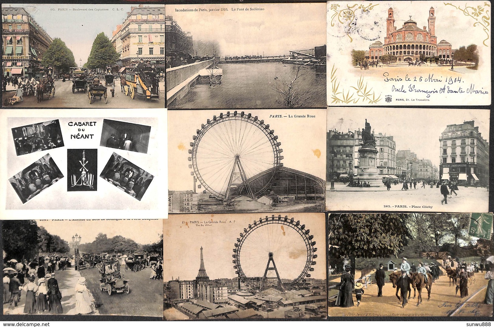 Paris - Lot Sélectionné 79 Cartes (animée, Colorisée, Précurseur, Gaufrée,...petit Prix, Voir Scans) - 5 - 99 Cartes