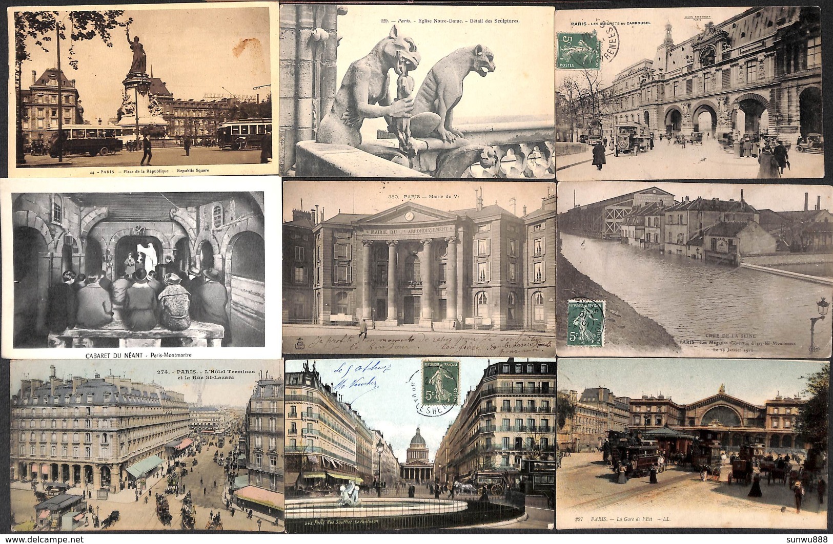 Paris - Lot Sélectionné 79 Cartes (animée, Colorisée, Précurseur, Gaufrée,...petit Prix, Voir Scans) - 5 - 99 Cartes