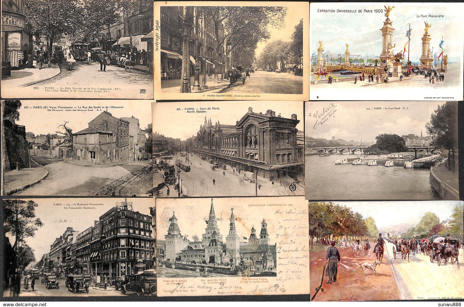 Paris - Lot Sélectionné 79 Cartes (animée, Colorisée, Précurseur, Gaufrée,...petit Prix, Voir Scans) - 5 - 99 Cartes