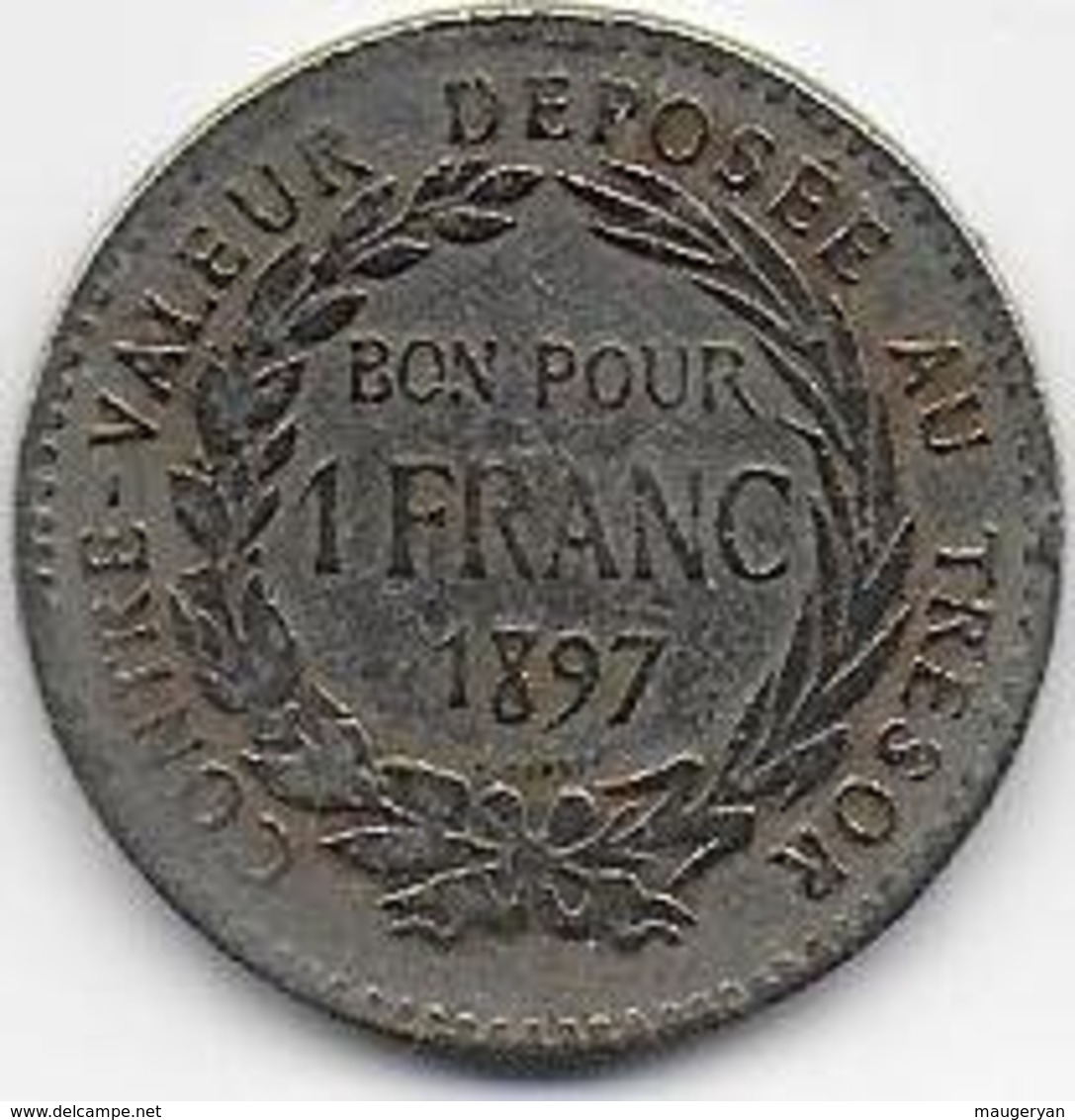 Colonie De La MARTINIQUE - Bon Pour 1 Franc  1897 - Other & Unclassified