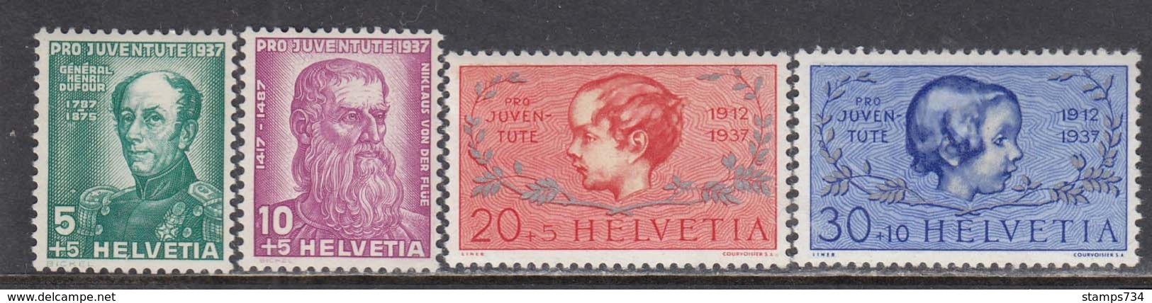 Switzerland 1937 - Pro Juventute, Mi-Nr. 314/17, MNH** - Ungebraucht