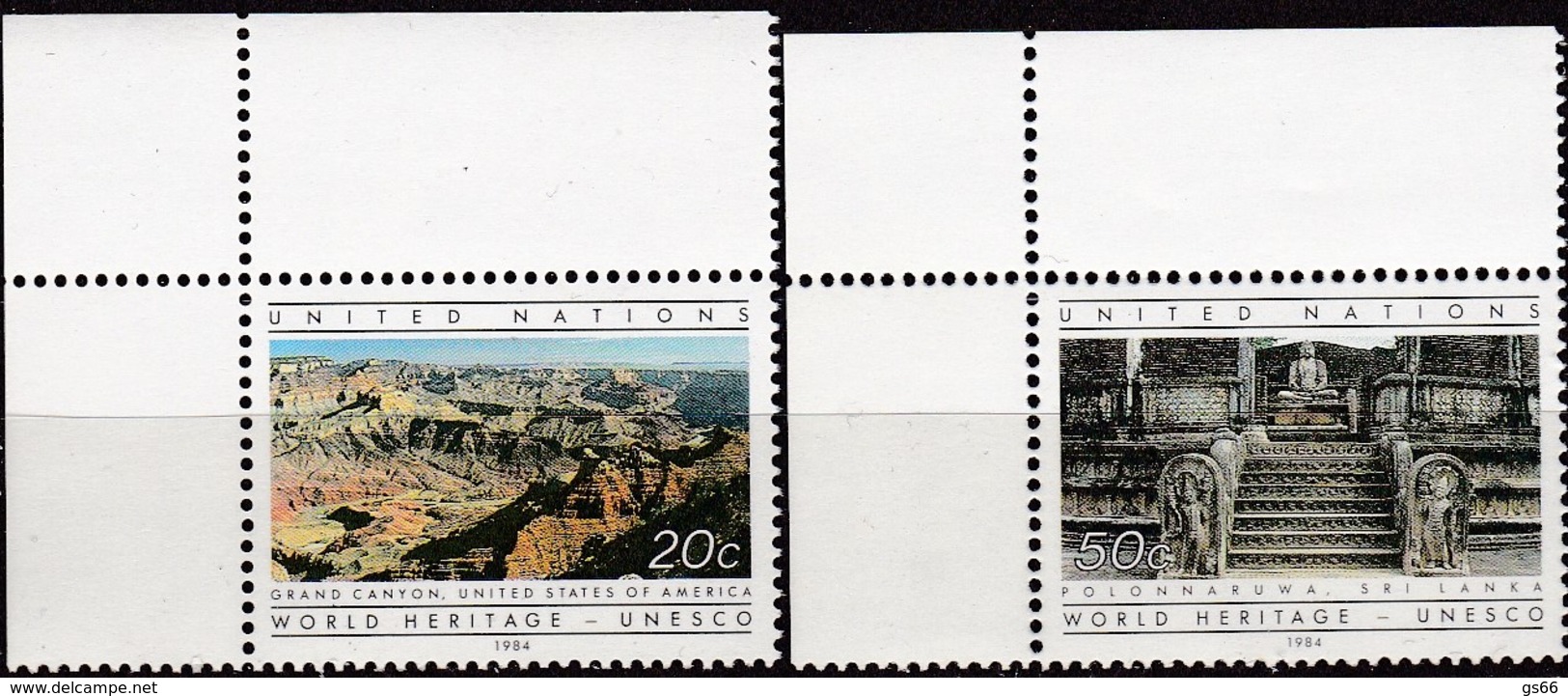 UNO-New York, 1984,  444/45,  MNH **,    UNESCO-Welterbe. - Unused Stamps