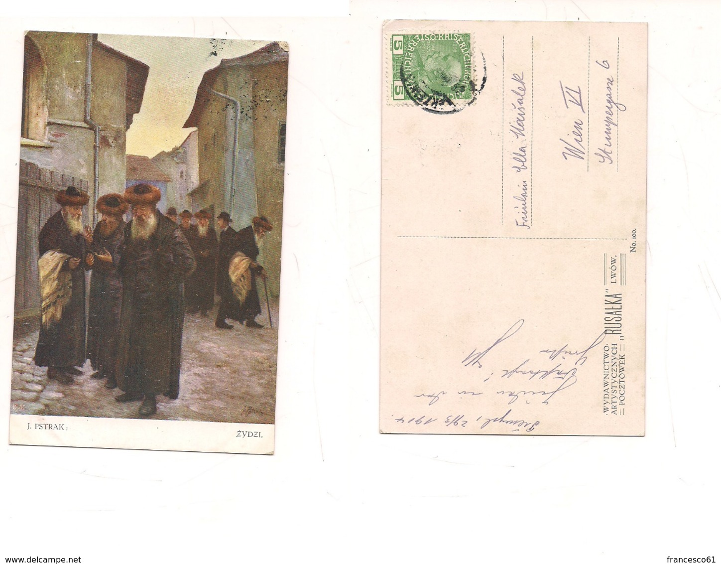 FB80 POSTCARD Quadro Pittore JAROSLAW PSTRAK 1914 Stamps Austria Osterreichische Post - Pittura & Quadri