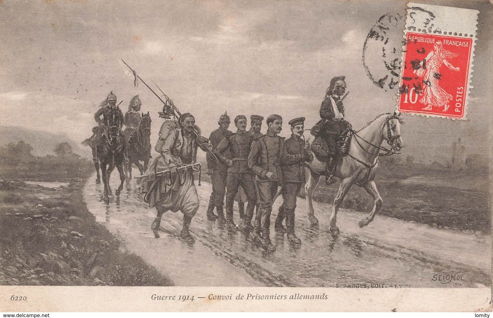 Militaire Guerre 1914 1918 Convoi De Prisonniers Allemands Illustration Dragon Dragons Cachet 1915 - Oorlog 1914-18
