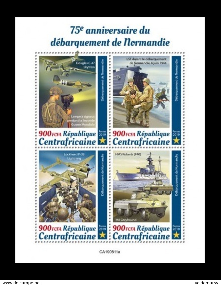 CAR 2019 Mih. 9312/15 World War II. Normandy Landing MNH ** - Central African Republic