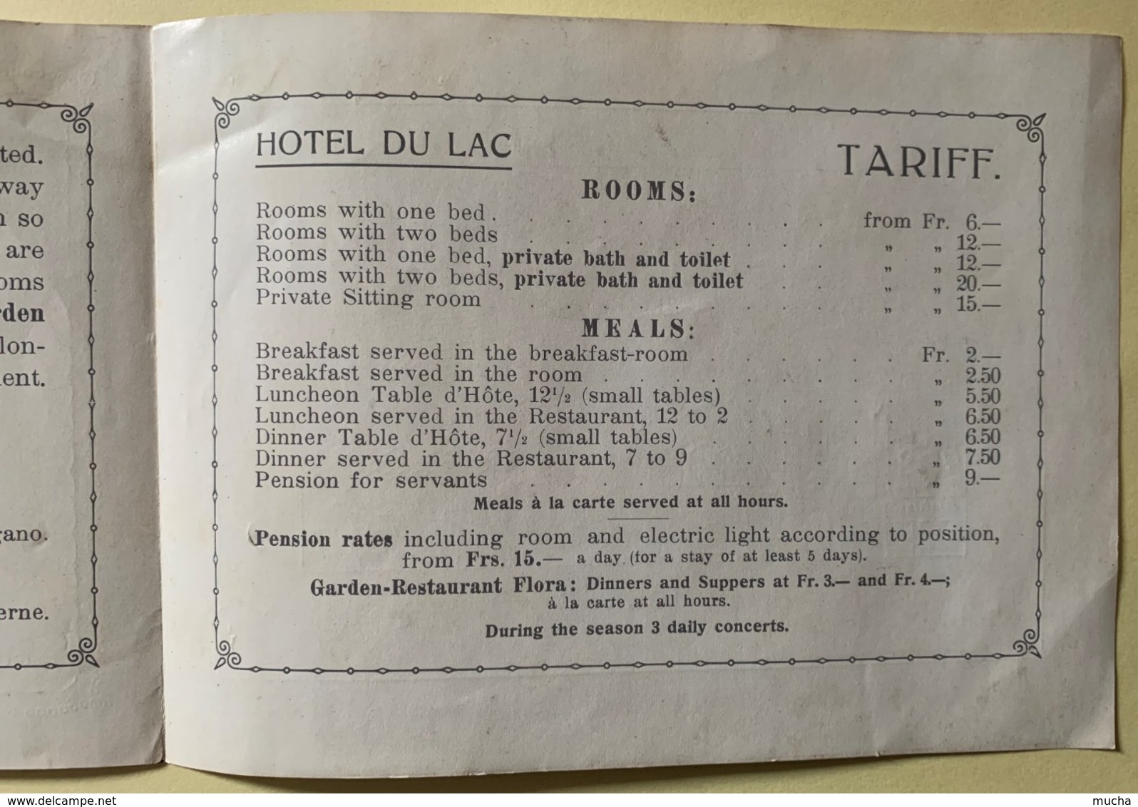 9244 -  Dépliant Hôtel Du Lac Lucerne - Werbung