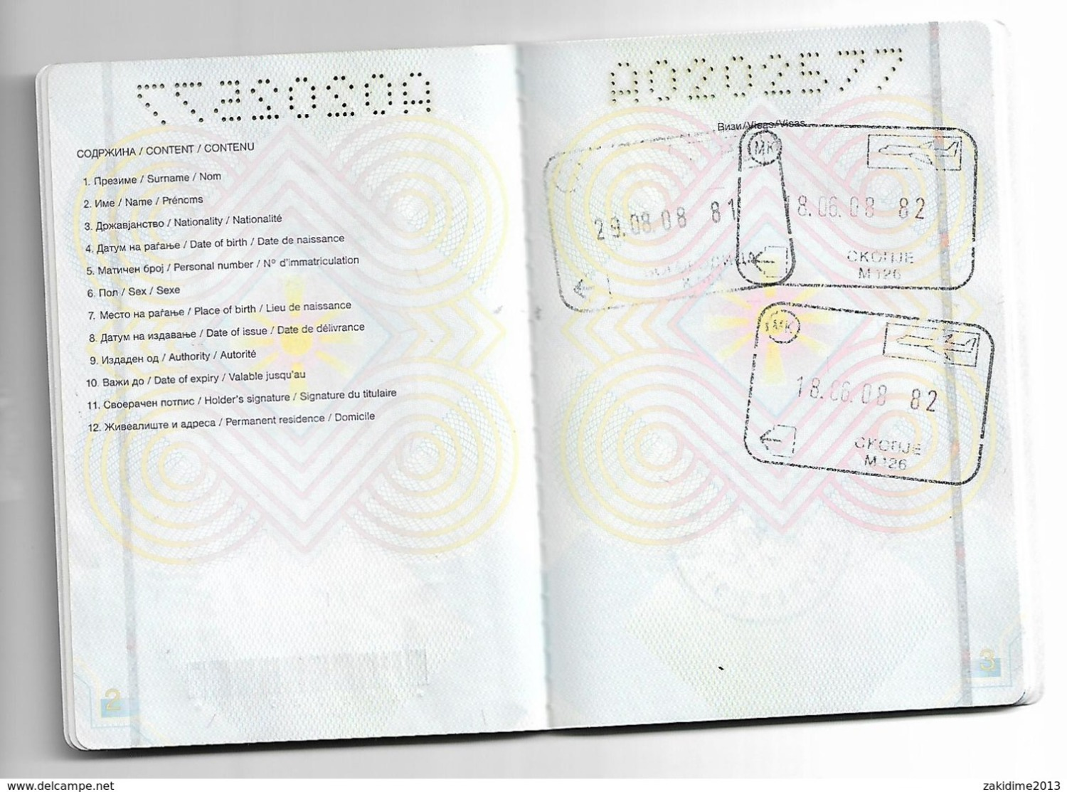 Passeport,passport, Pasaporte, Reisepass,Republic Of Macedonia For BABY And VISA Germany Turky Bulgaria... - Historical Documents