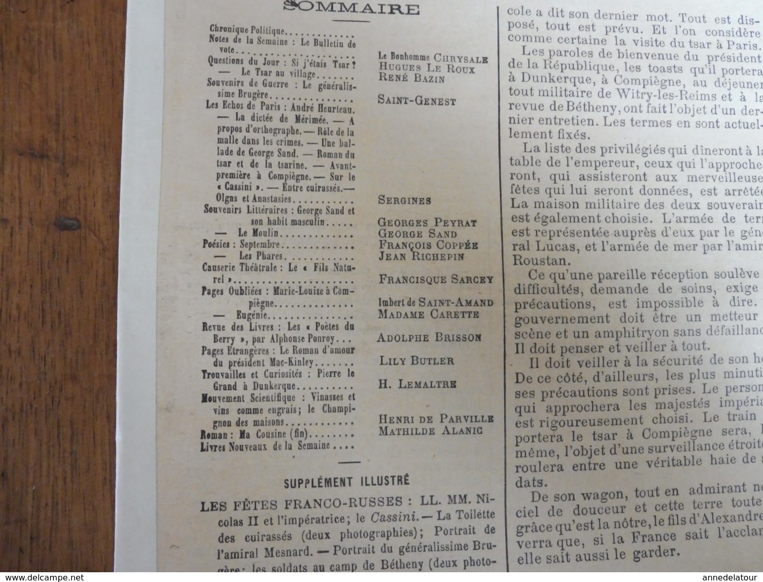 1901 LAPEL: France-Russie ;Nicolas II,l'Impératrice;St-Petersbourg;Chanson parole-musique cosaque; Vinasse-engrais;etc