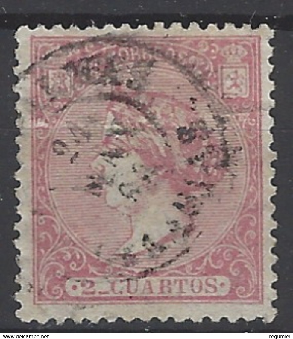 España U 0080 (o) Isabel II. 1866. Foto Exacta. Rotura Lateral - Usados