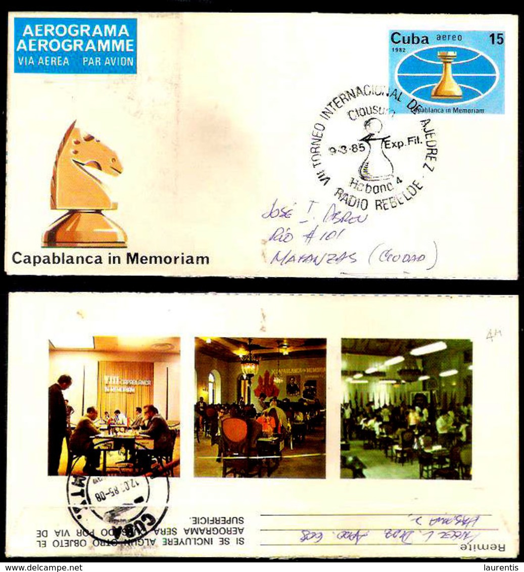 2583  Chess - Echecs - Aerogramme - 1982 - Used - Cb - 3,25  A28 - Echecs