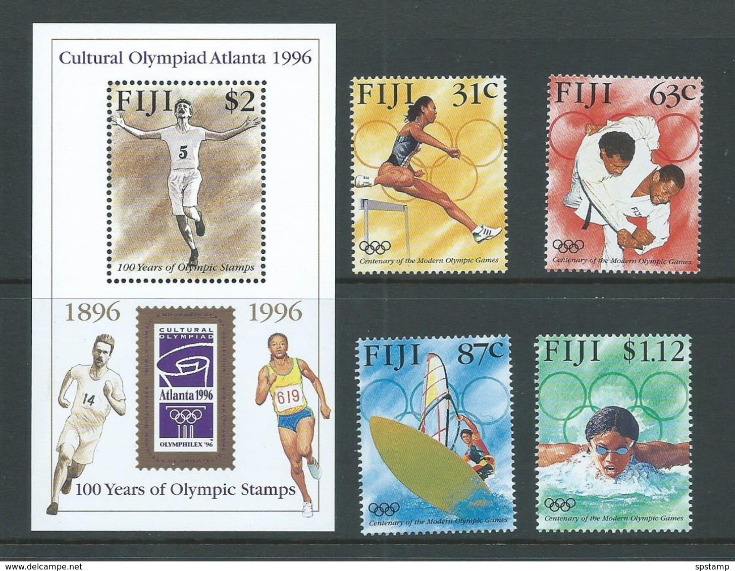 Fiji 1996 Atlanta Summer Olympic Games Set 4 & Miniature Sheet MNH - Fiji (1970-...)