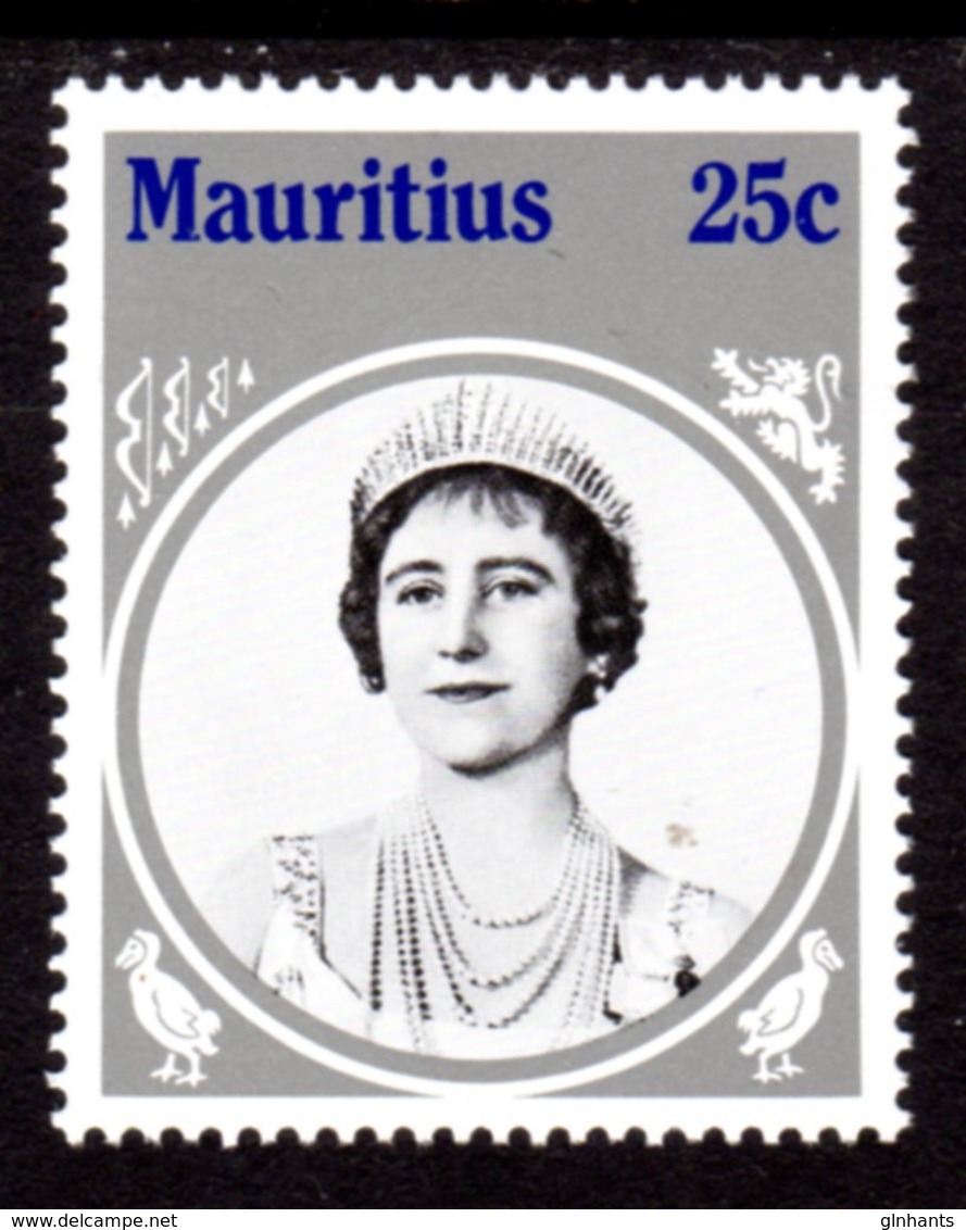 MAURITIUS - 1985 LIFE & TIMES OF QUEEN ELIZABETH THE QUEEN MOTHER 25c STAMP FINE MNH ** SG 699 - Mauritius (1968-...)