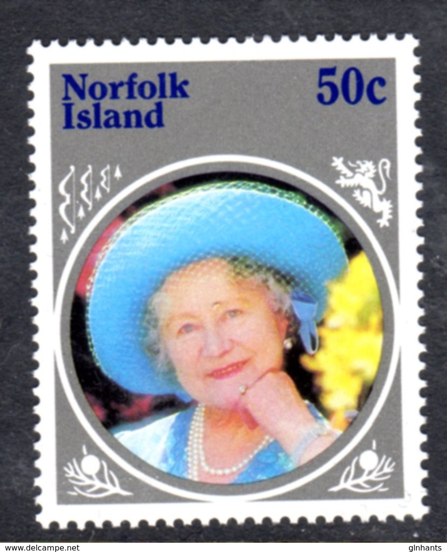 NORFOLK ISLAND - 1985 LIFE & TIMES OF QUEEN ELIZABETH THE QUEEN MOTHER 50c STAMP FINE MNH ** SG 366 - Norfolkinsel