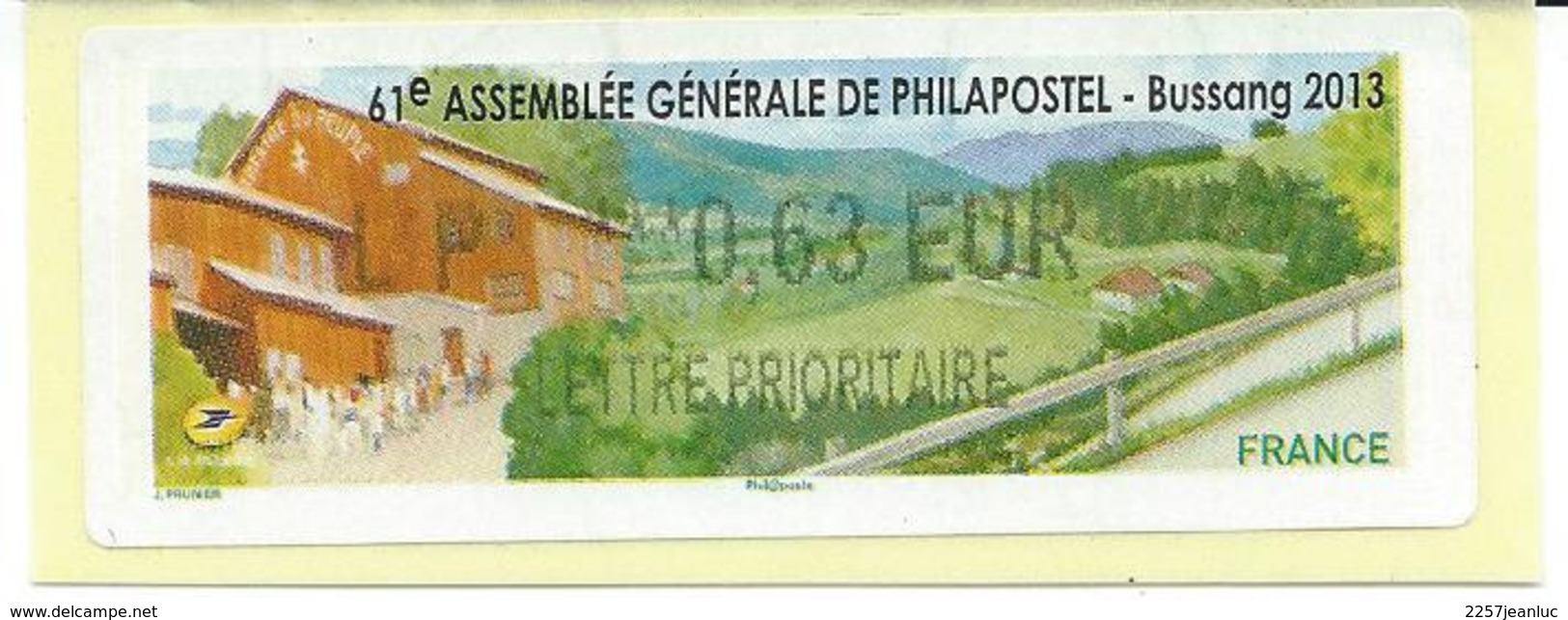 Timbre 0.63 € - 61° Asssemblée Générale De Philapostel - Bussang 2013 - Autres & Non Classés