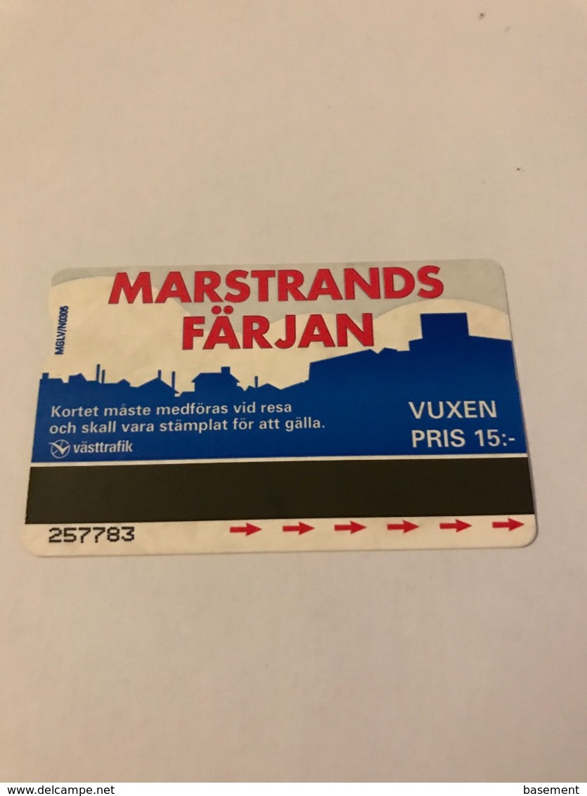 Sweden - Transport Card / Ticket For Ferry - Svezia