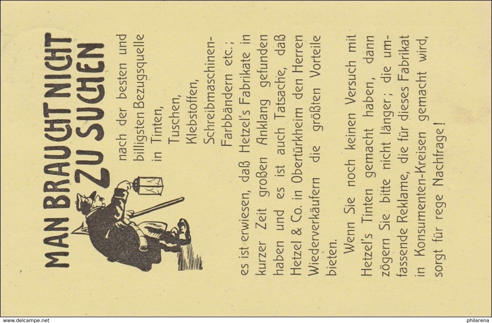 Germania: Drucksache Karte Von Obertürkheim 1910 - Gelatine, Chemie, Tinte - Autres & Non Classés