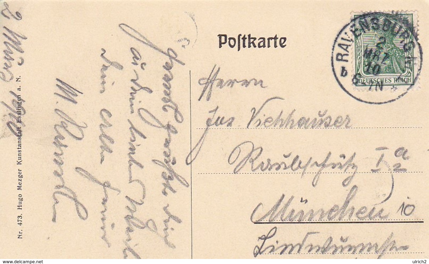 AK Abtei Weingarten - Stempel Ravensburg 1910 (45152) - Ravensburg