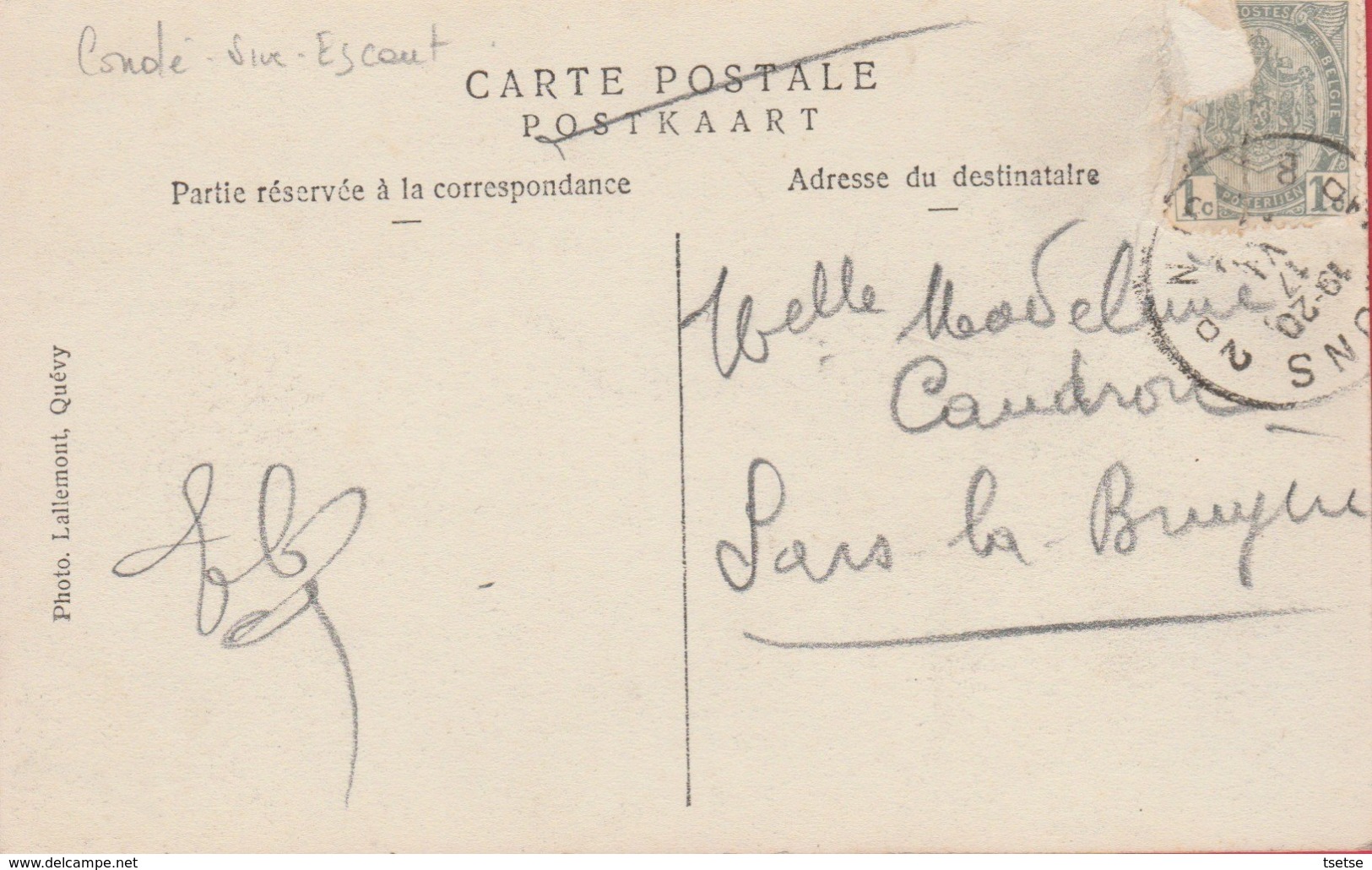 Condé-sur-l'Escaut ??? - A La Frontière ... Bureau Des Douanes - Arrestation Des Pacotilleurs - 1907 ( Voir Verso ) - Conde Sur Escaut