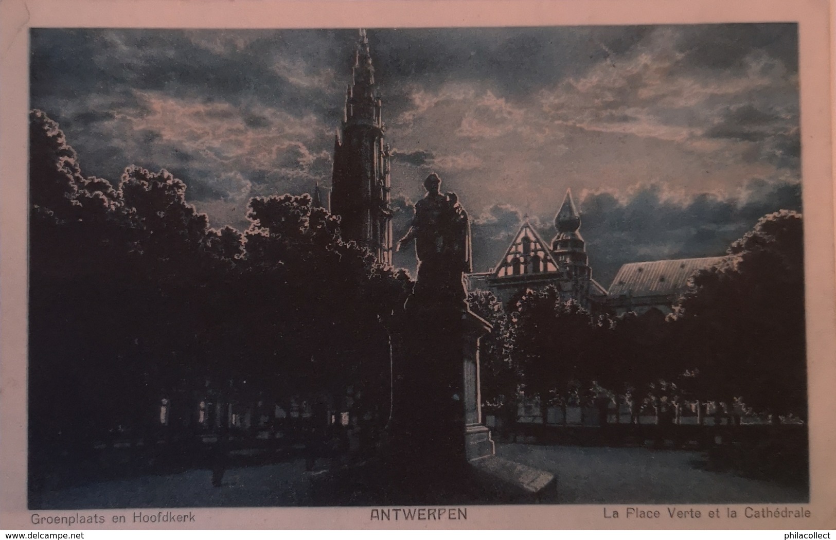 Antwerpen - Anvers / Groenplaats En Hoofdkerk (Niet Standaard) 1923 - Antwerpen