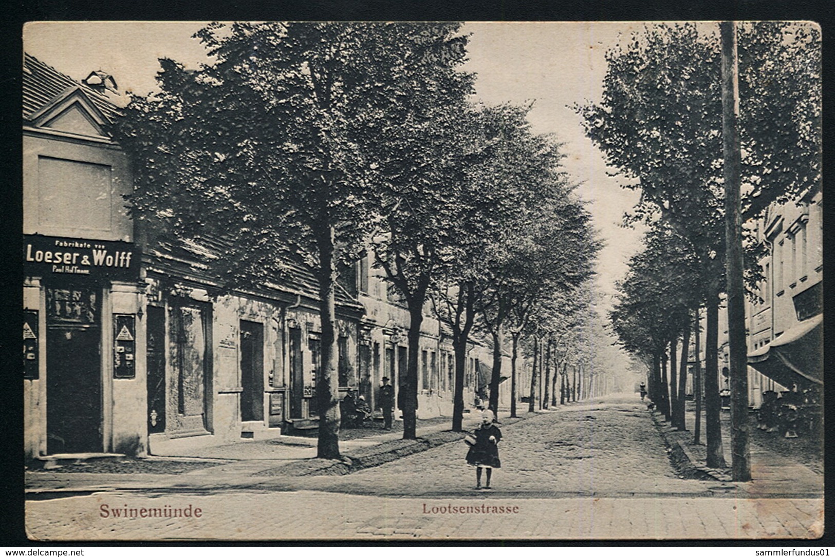 AK/CP Swinemünde  Lootsenstrasse   Marineschiffspost Nr. 213  SMH  Gel/circ. 1916    Erhaltung/Cond. 2/2-    Nr. 00917 - Pommern