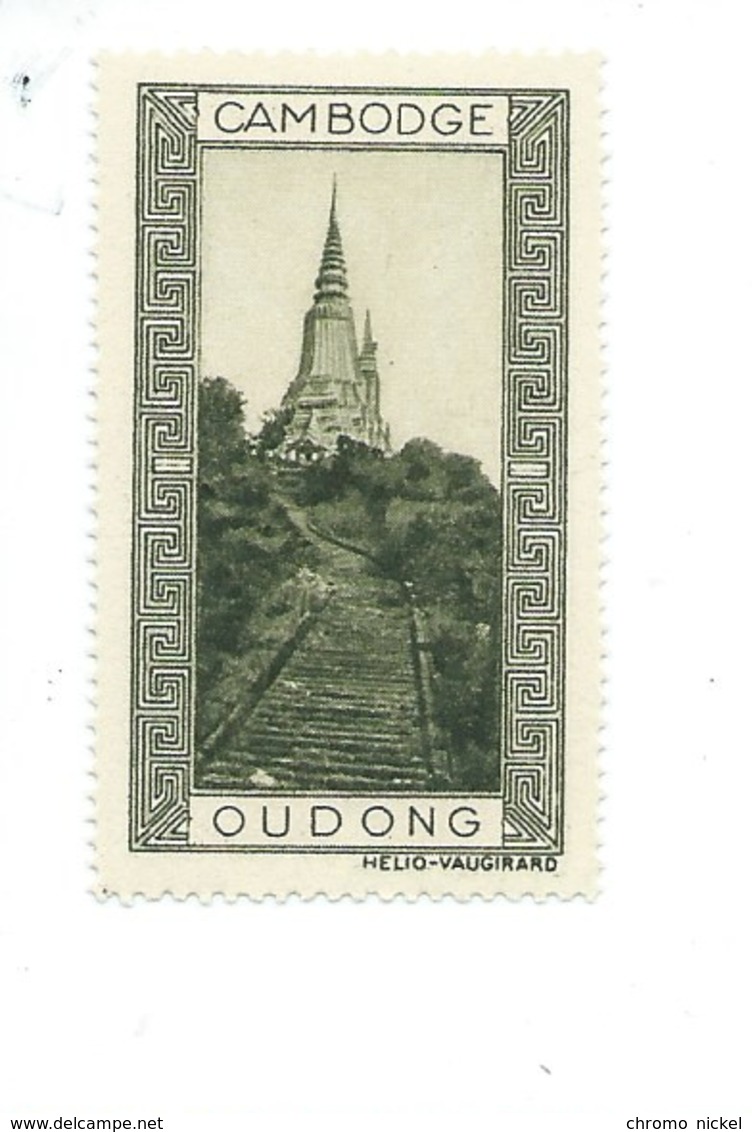 Vignette INDOCHINE Cambodge OUDONG Helio Vaugirard Bien 53 X 32  Colonies Françaises  2 Scans - Autres & Non Classés