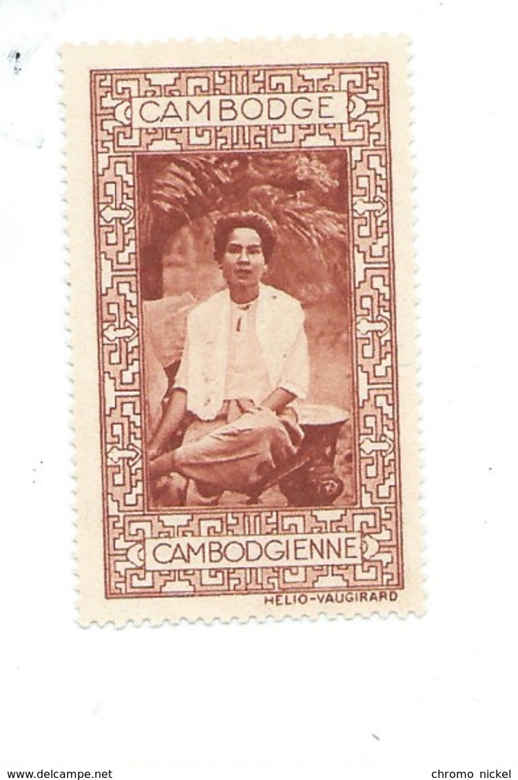 Vignette INDOCHINE Cambodge Cambodgienne Helio Vaugirard Bien 53 X 32  Colonies Françaises  2 Scans - Autres & Non Classés