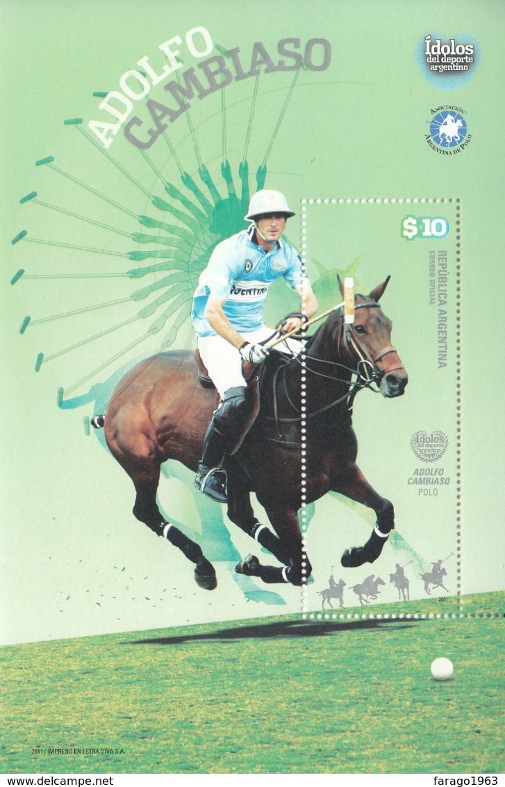 2011 Argentina Polo Horses Complete Souvenir Sheet MNH - Unused Stamps