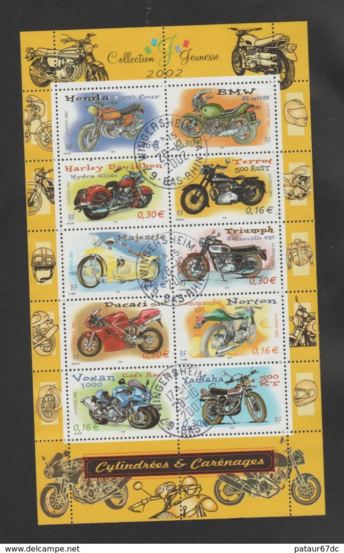 FRANCE / 2002 / Y&T N° 3508/3517 Ou BF N° 51 (Motos) - Oblitérations 2002 10 28. SUPERBE ! - Oblitérés