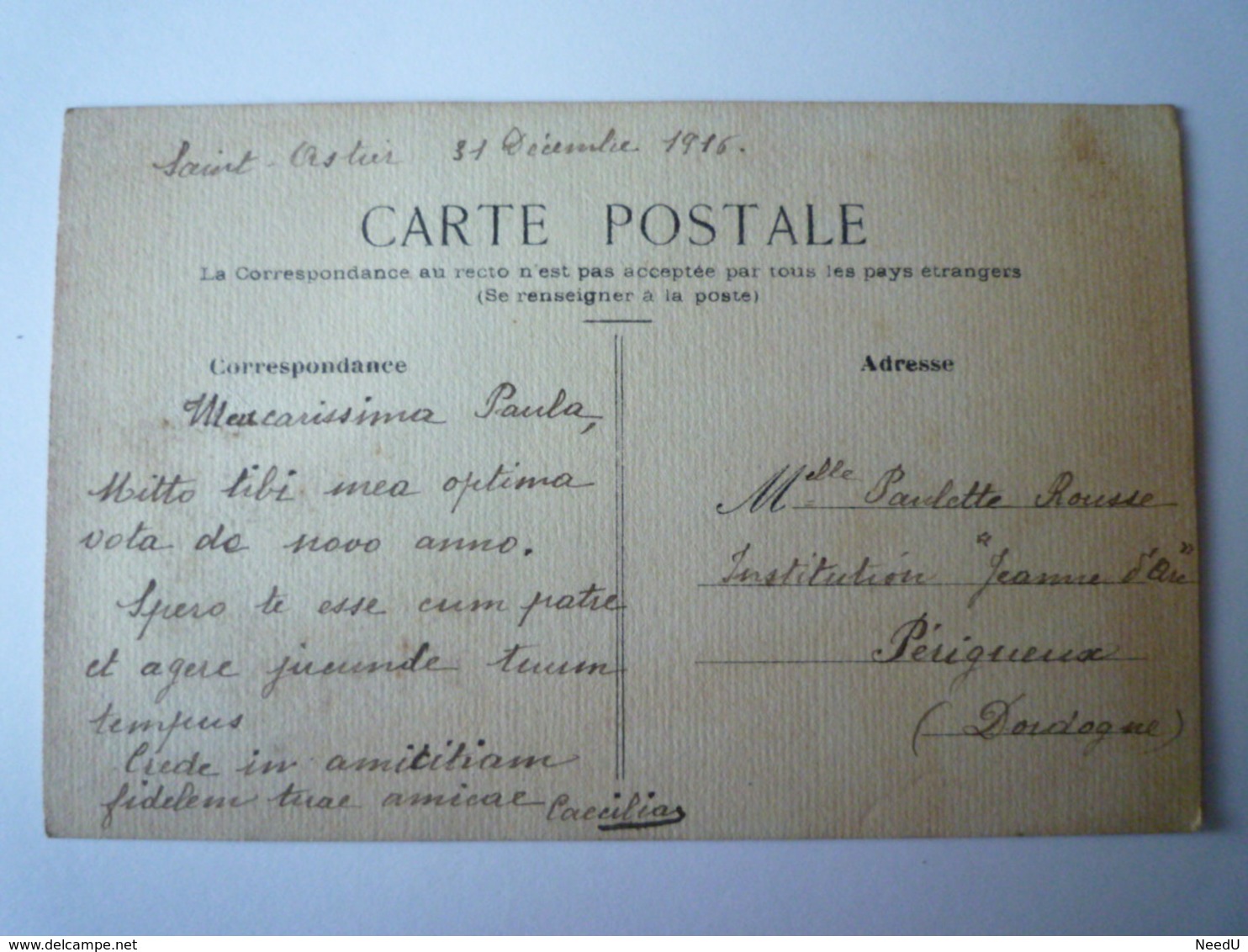 GP 2019 -  2162  Carte De Bonne Année Au Départ De SAINT-ASTIER   1916   XXX - Other & Unclassified