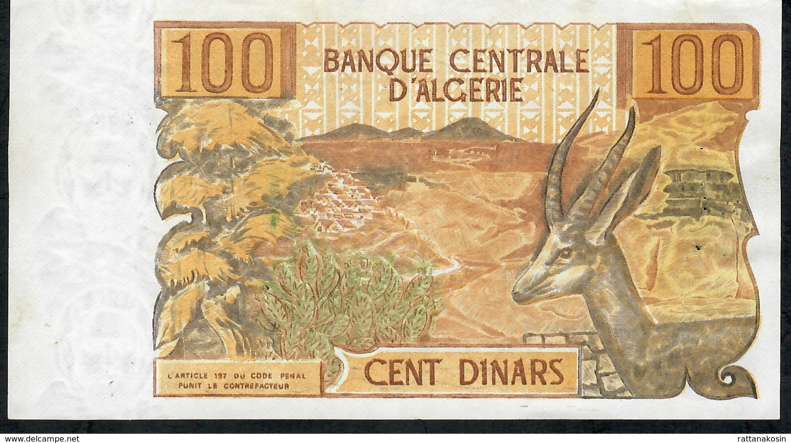 ALGERIA P128 100 DINARS 1970 #L/022    XF - Algeria