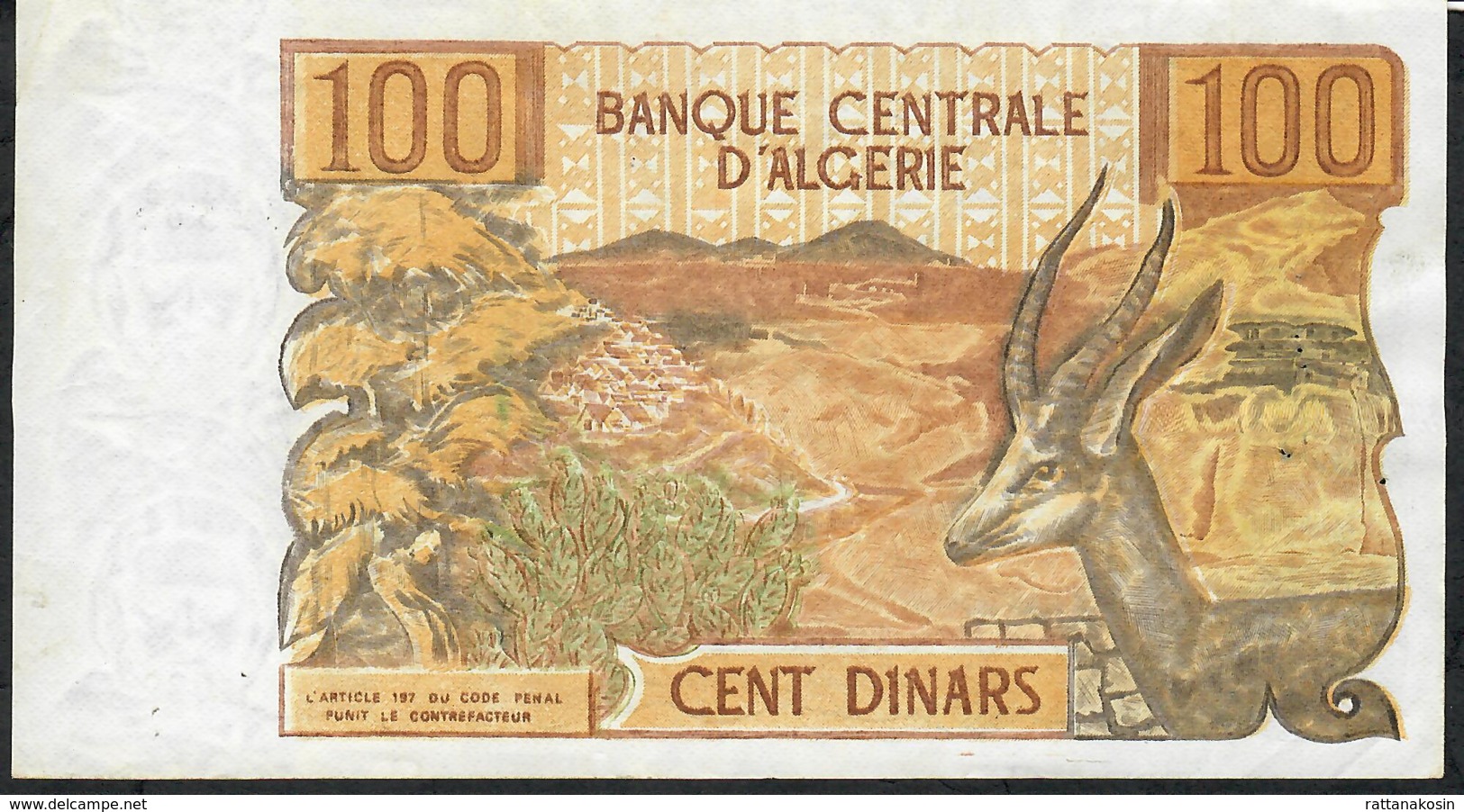 ALGERIA P128 100 DINARS 1970 #L/022    XF - Algerije