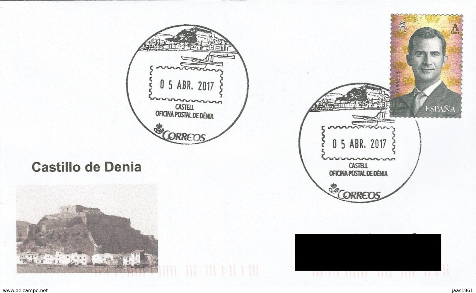 SPAIN. POSTMARK DENIA CASTLE. 2017 - Máquinas Franqueo (EMA)