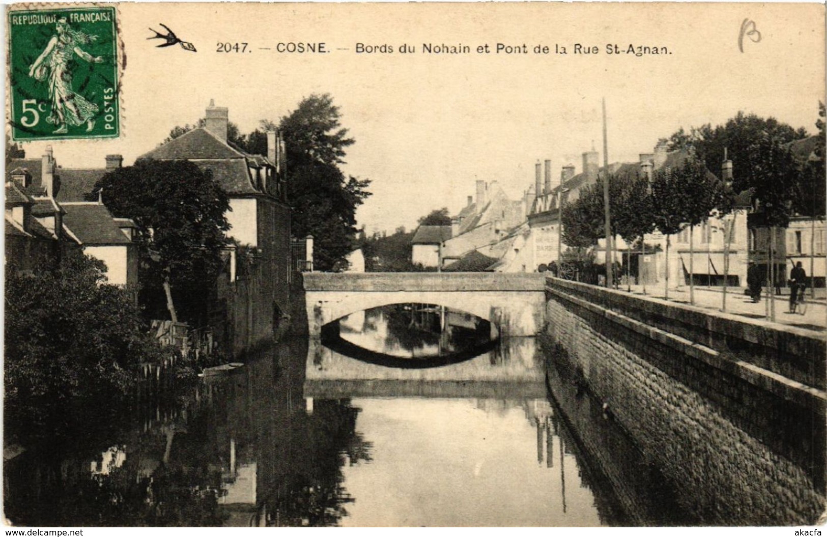 CPA COSNE - Bords Du NOHAIN Et Pont De La Rue St-Agnan (456652) - Cosne Cours Sur Loire