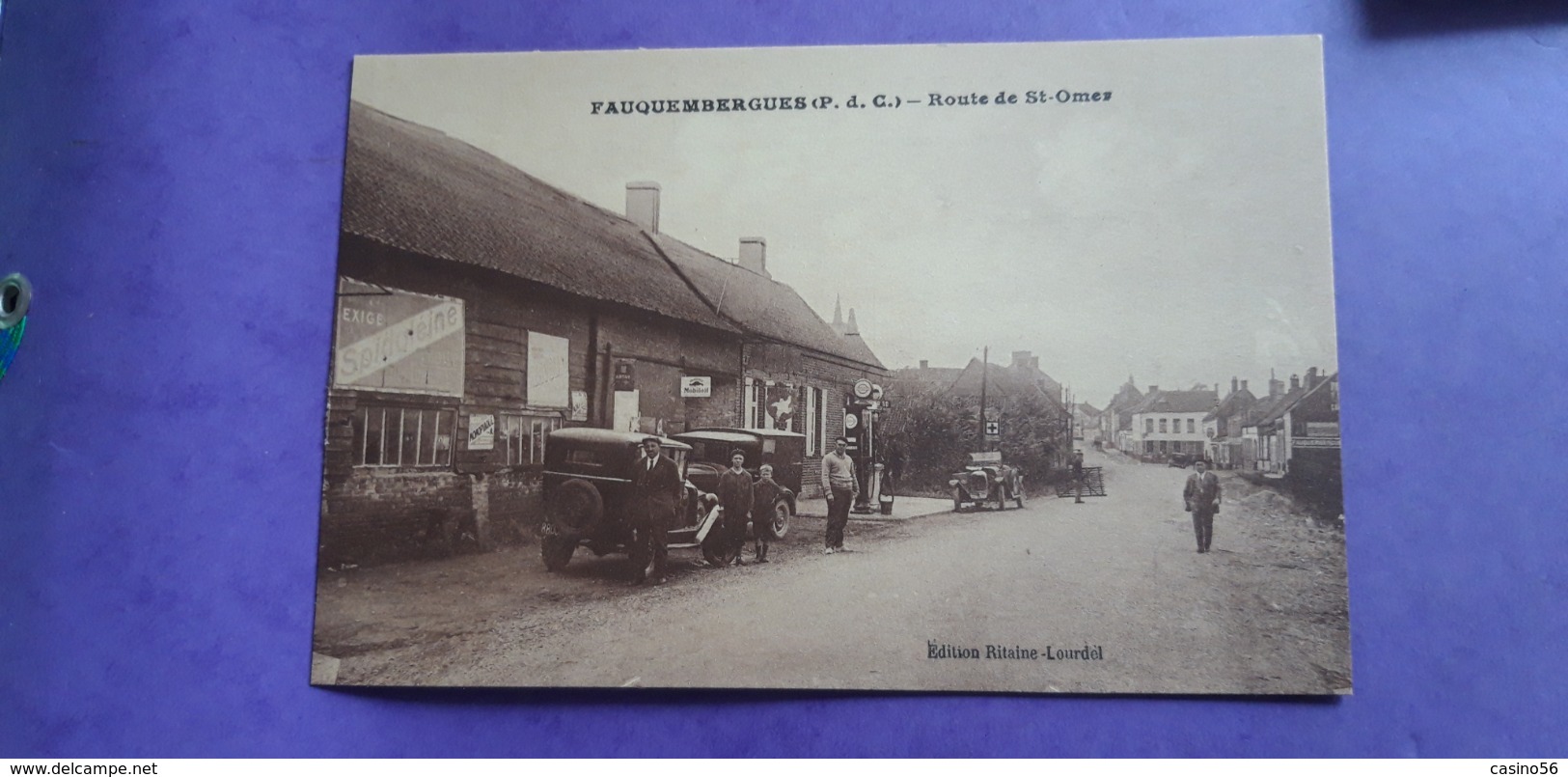 CPA 62 Fauquembergues Voiture Ancienne Garage Pompe à Essence - Fauquembergues