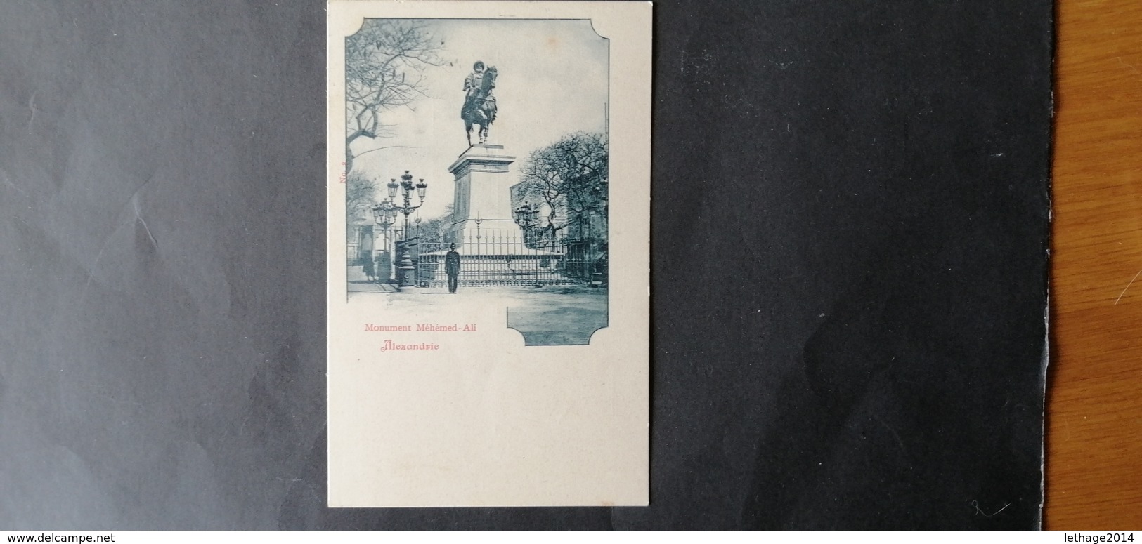 EGYPTE EGITTO مصر EGYPT POSTCARD 1920 MONUMENT MEHEMED-ALI ALEXANDRIE $$8 - Alexandria