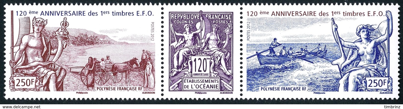 POLYNESIE 2012 - Yv. 1009 Et 1010 **   Faciale= 4,20 EUR - 1ers Timbres Des Ets Fr D'Océanie (2 Val.)  ..Réf.POL24936 - Neufs