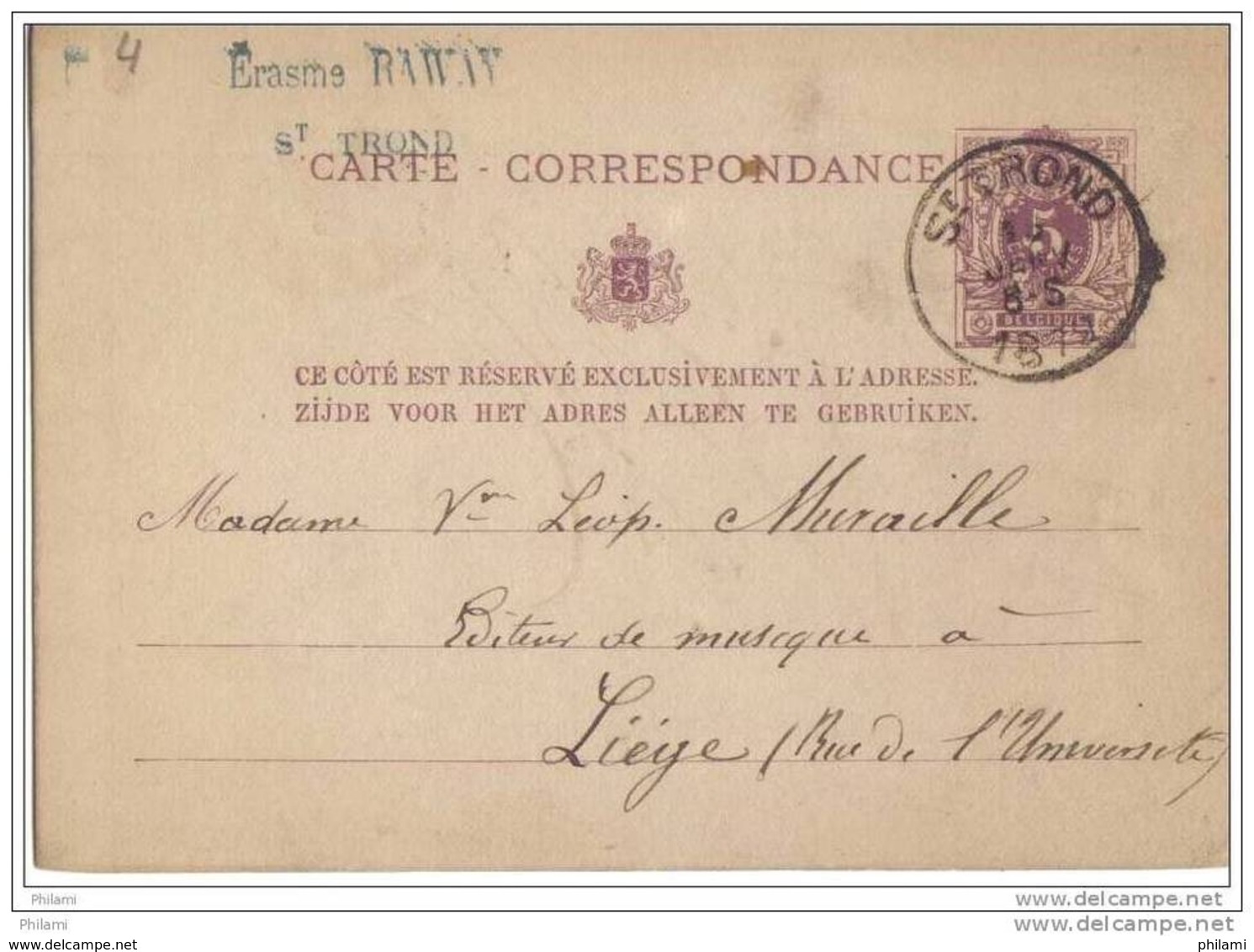 Entier Postal De ST TROND 1879.  LOT4 - Cartoline 1871-1909