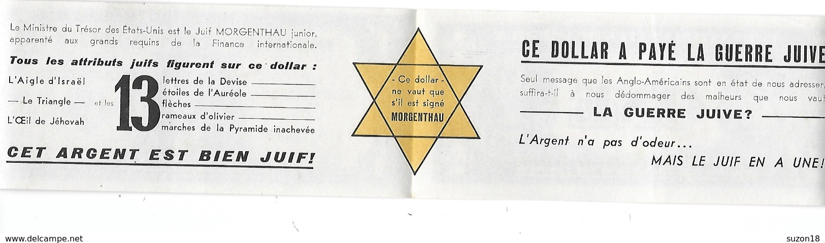 Ww2 - 2ème Guerre - Propagande - Faux Dollar- Judaica - Antisémitisme - Documentos